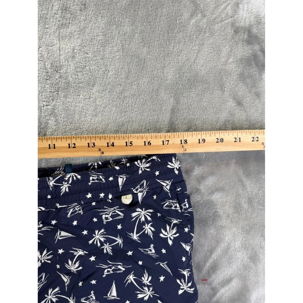 Polo Ralph Lauren Swim Trunks L Blue Mens Ski AOP Print Graphic Shorts